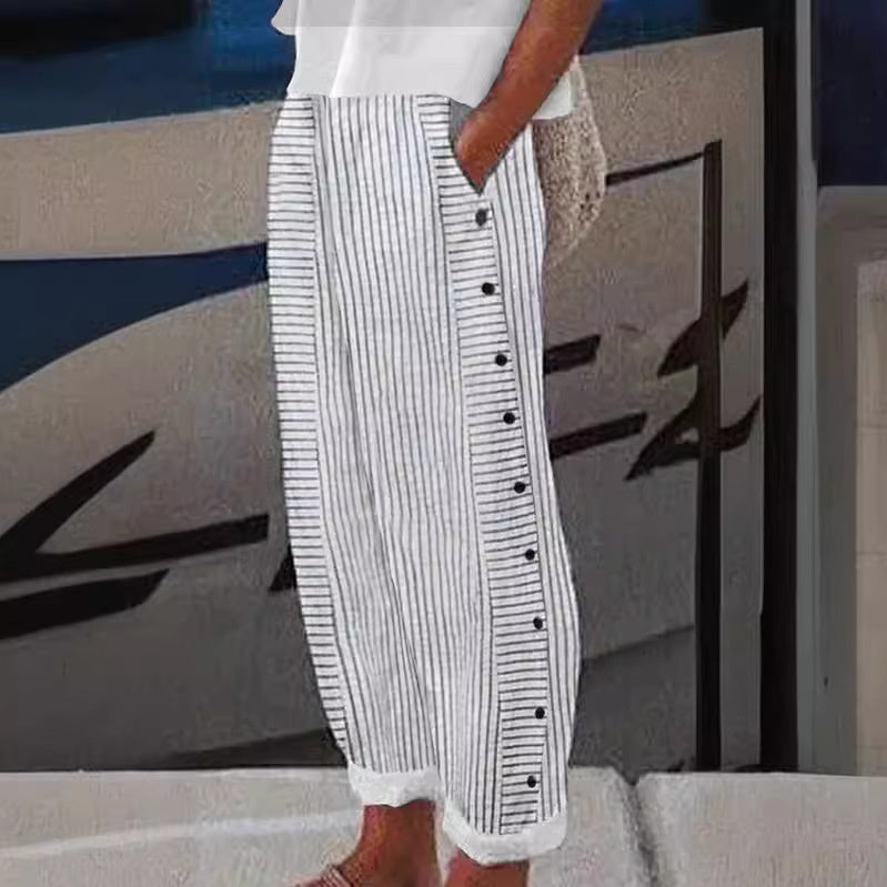 Sera™ - Pants with Drawstring and Buttons